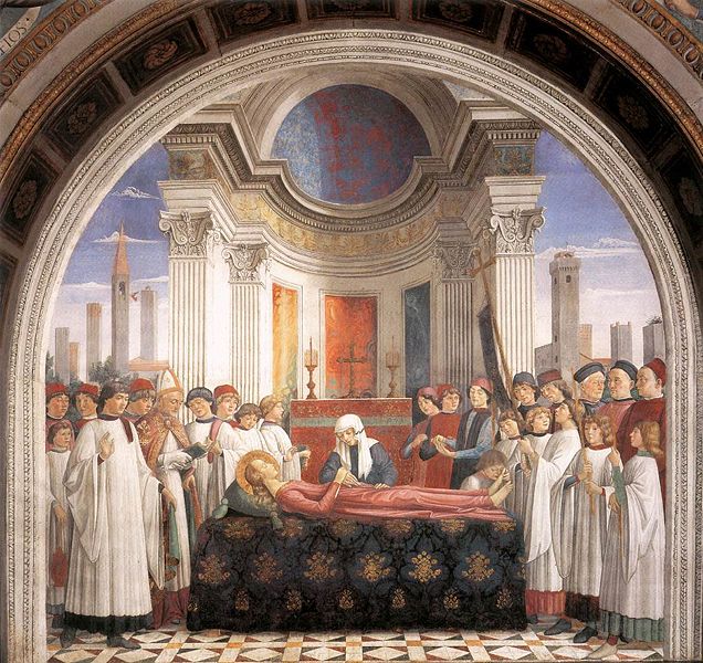 Domenico Ghirlandaio: Cappella di santa Fina - Esequie di santa Fina