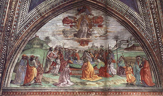 Domenico Ghirlandaio: Cappella Tornabuoni - Morte e Assunzione della Vergine