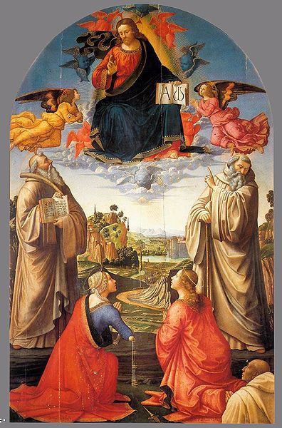 Domenico Ghirlandaio: Cristo in gloria con quattro santi e un committente