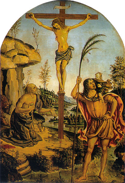 Crocifissione con san Girolamo e san Cristoforo