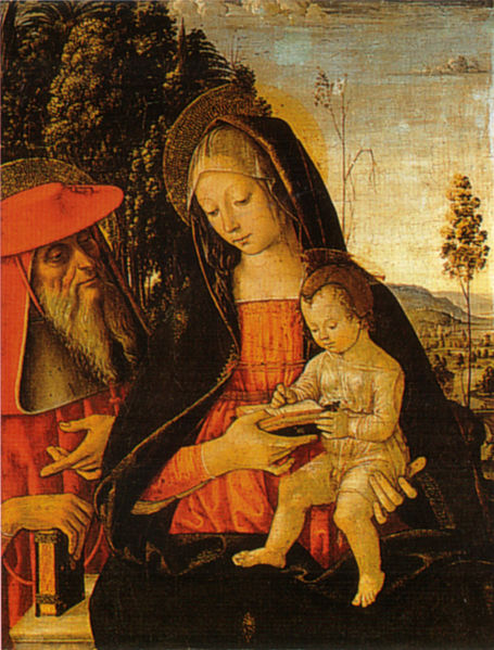 Pinturicchio: Madonna col Bambino scrivente e san Girolamo