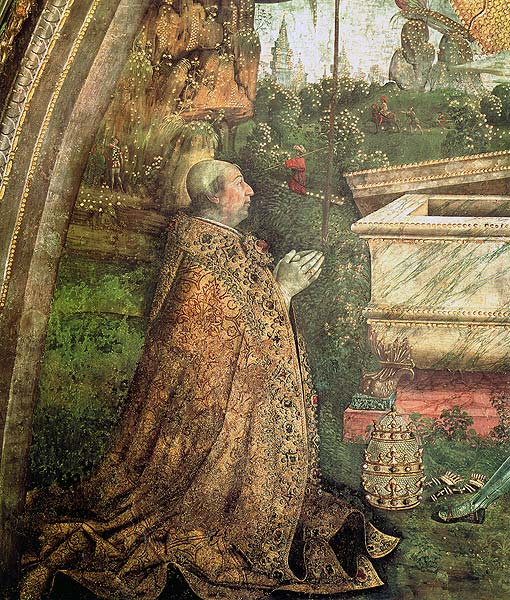 Dipinti nell'Appartamento Borgia di Pinturicchio - Papa Alessandro VI in preghiera