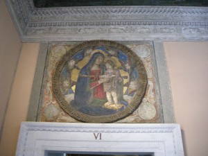 Pinturicchio: Un riquadro degli affreschi dell'appartamento Borgia (Madonna col Bambino leggente)