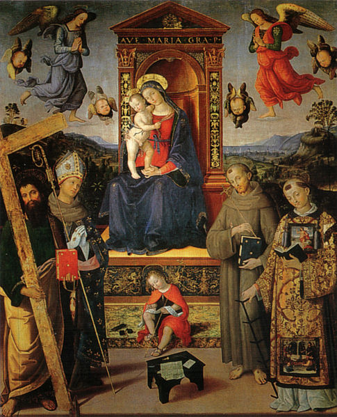 Pinturicchio: Madonna in trono e santi