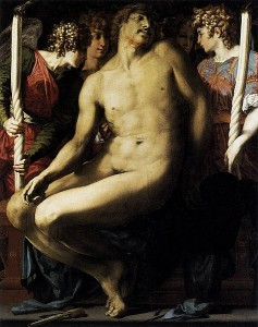 Cristo morto compianto da quattro angeli, anni 1525-1526, tecnica ad olio su tavola, 133,5 x 104 cm., Museum of Fine Arts, Boston.