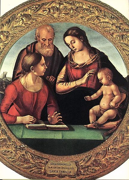 Luca Signorelli: Sacra Famiglia con una santa