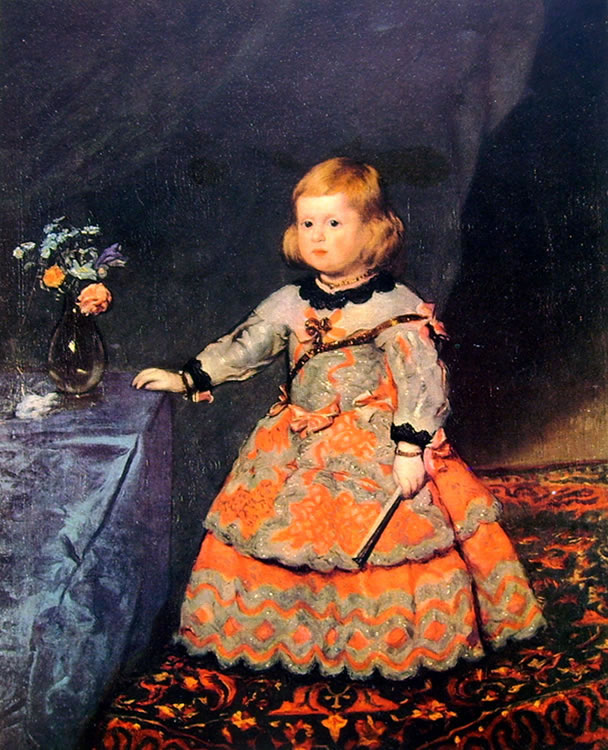 L'infanta Margarita a circa tre anni, Vienna Kunsthistorisches Museum (cm. 99,5)