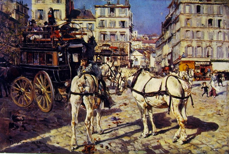 Giovanni Boldini: Omnibus in Place Pigalle a Parigi