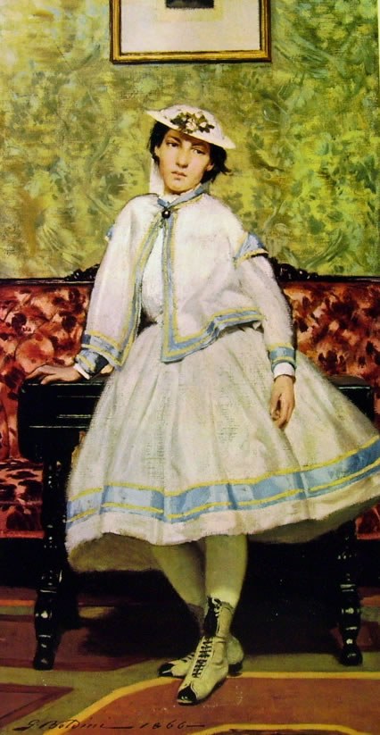 Giovanni Boldini: Ritratto di Alaide Banti in bianco