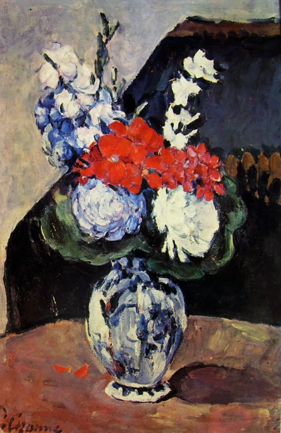 Paul Cezanne: Vasetto di delft con fiori