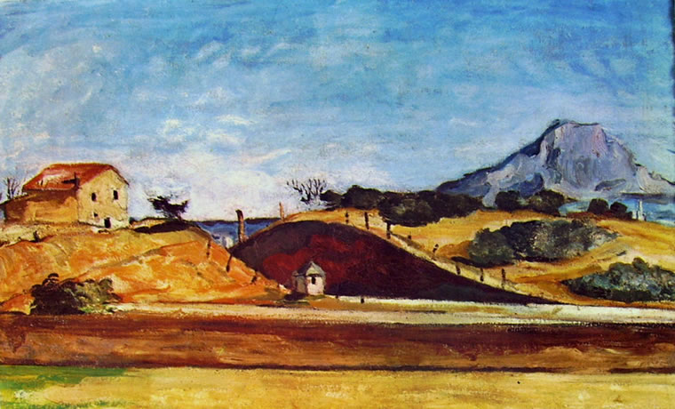 Paul Cezanne: Fossato con la montagna Sainte Victoire