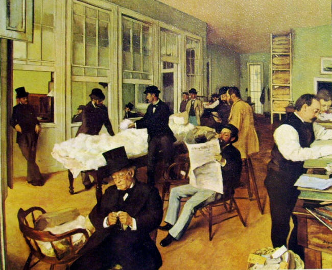 Mercato del cotone a New Orleans, 1873 tela