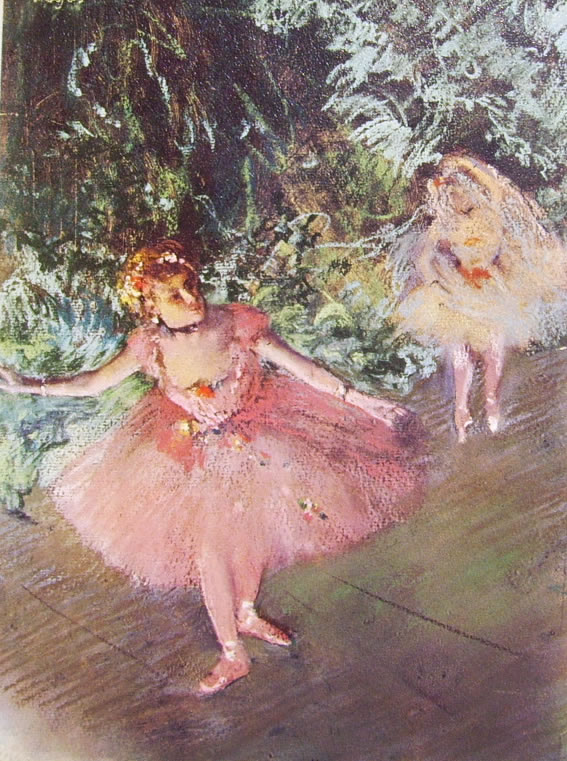 Ballerine sulla scena, 1880, pastello a tempera 