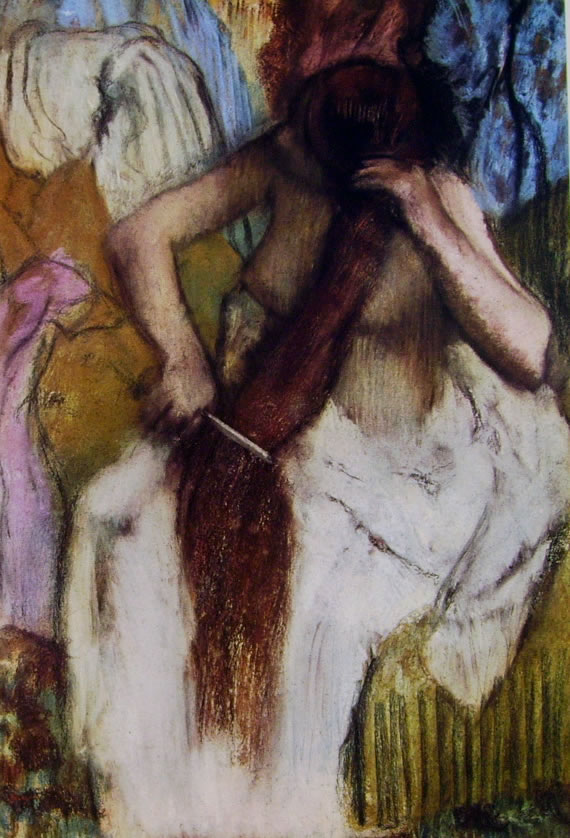 Donna che si pettina, 1877-1890 pastello cm. 82 x 57