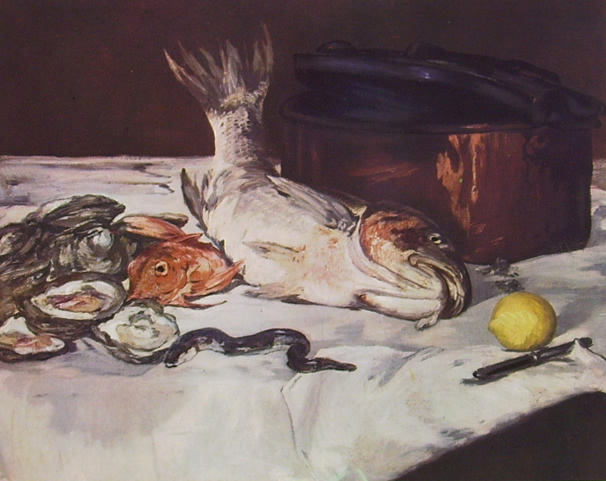 Edouard Manet: Natura morta con pesci e ostriche