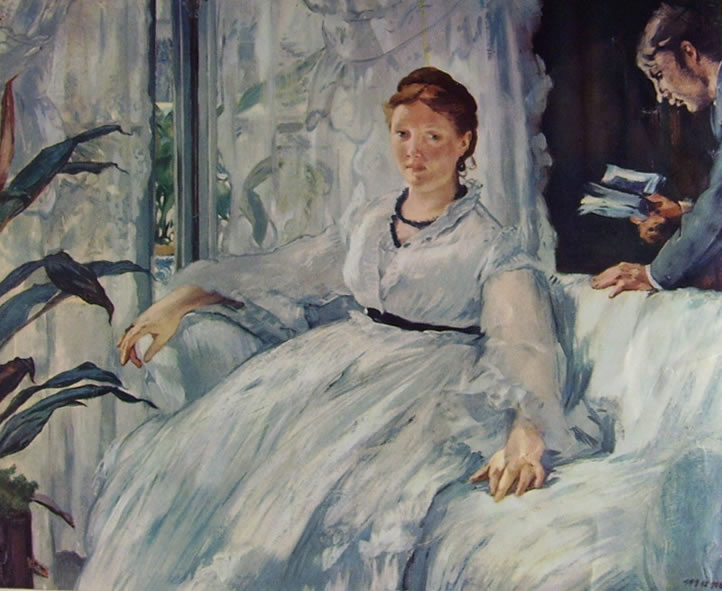 Edouard Manet: La lettura - Leon Koella intento a leggere e la moglie di Manet