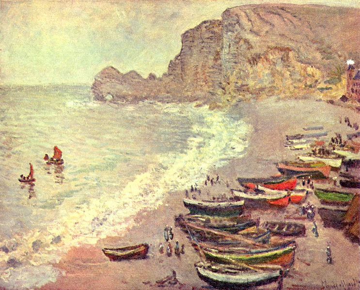 Claude Monet: Barche sulla spiaggia di Étretat