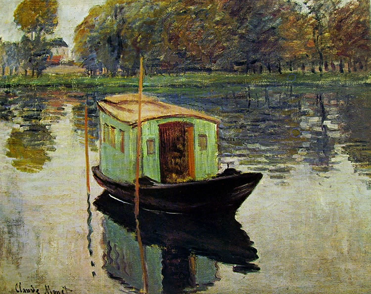 Claude Monet: Lungo la Senna - Il battello studio di Monet