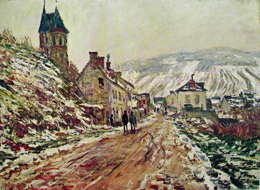 Claude Monet: Strada a Vetheuil d'inverno