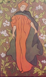 Paul Ranson: Donna in rosso, anno 1893, tappezzeria cm. 150 x 100, Collezione Ranson Parigi.