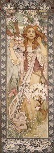 Alfonse Mucha: Maude Adams (1872–1953) as Joan of Arc, poster del 1909, Metropolitan Museum of Art di New York. N.Y.