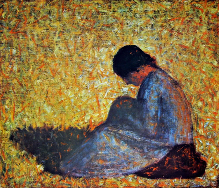Georges-Pierre Seurat: Donna seduta in un prato