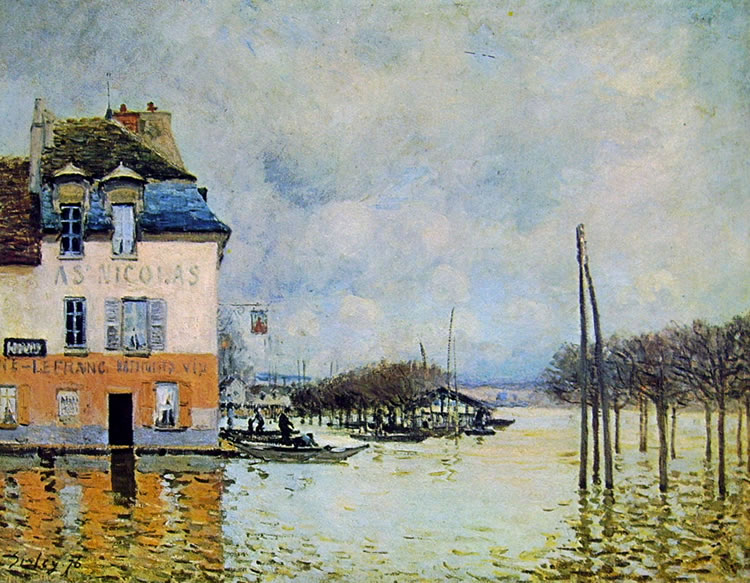 Alfred Sisley: L'inondazione a Port Marly