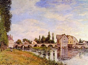 Il ponte e i mulini di Moret d’Estate, 1888 olio su tela cm. 54 x 73 proprietà di Grégoire Salmanowitz.