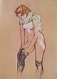 41 Toulouse-Lautrec - donna che si infila una calza