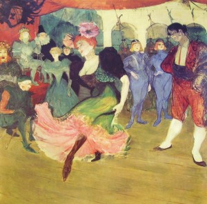 Arte in Italia - Henri Toulouse-Lautrec: Marcelle Lender danza il bolero in Chilperic, cm. 150, Collezione Whitney, New York.