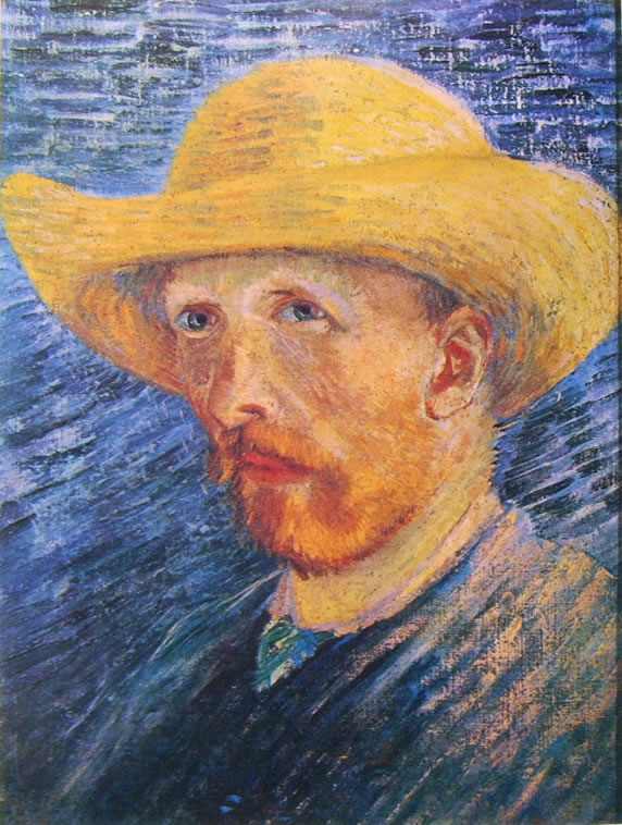 Autoritratto estate 1887 con cappello di paglia di Vincent van Gogh