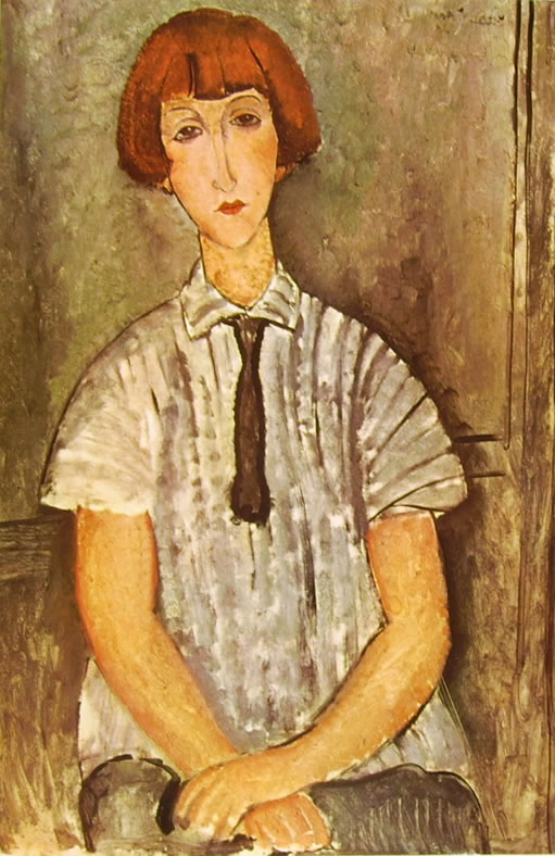 Amedeo Modigliani: Ragazza con camicetta a righe