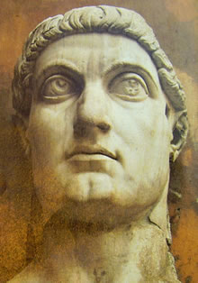 Testa della colossale statua della Basilica di Massenzio, Museo Capitolino, Roma