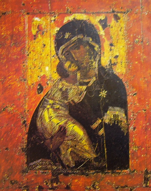 Vergine di Vladimir , Scuola di Costantinopoli, XII secolo, Galleria Tret'jakov, Mosca