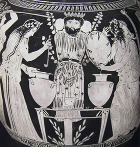 Pittore del Dinos: Danza delle baccanti intorno all'idolo di Dionisio