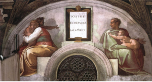 Scopri di più sull'articolo Vela e lunetta con Giosia, Ieconia e Salatiel – volta della Cappella Sistina