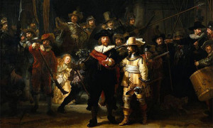 Rembrandt: La ronda di notte o La milizia del capitanto Frans Banning Cocq
