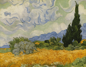Campo di grano con cipressi, anno 1889, olio su tela
