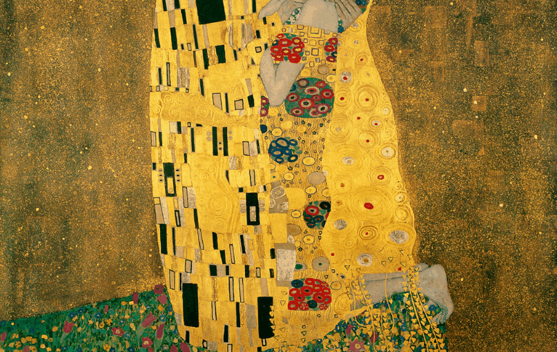 Gustav Klimt: Il bacio. Anno 1907-1908, olio su tela, 180 × 180 cm., Österreichische