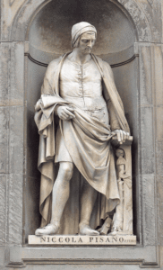 La statua che ritrae Nicola Pisano, Galleria degli Uffizi, Firenze