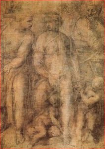 Epifania, intorno agli anni 1550-1553, tecnica a carboncino su carta, dimensioni 232 x 165 cm., British Museum, Londra.