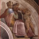 Michelangelo: particolare destro della lunetta con Giacobbe e Giuseppe, intorno al 1508